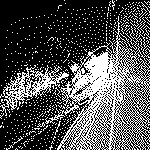 Dithered picture of me windsurfing